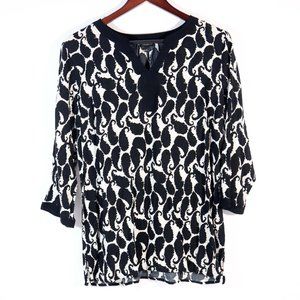 Talbots Lightweight Black and White Tunic